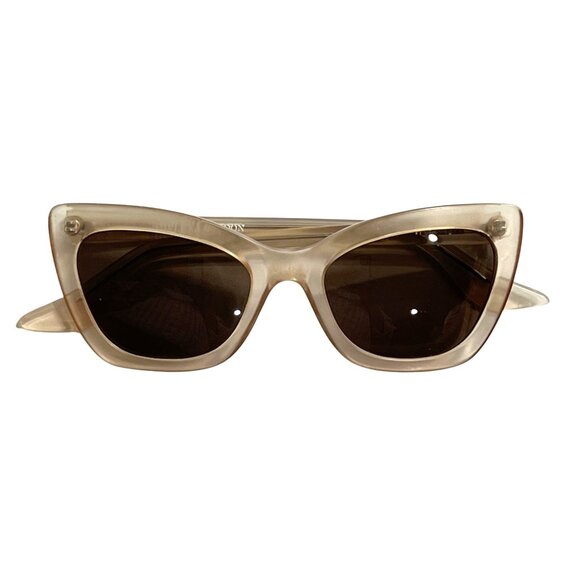 Helena Bordon Oculos Madre Perola Sunglasses in Cream - Picture 1 of 5